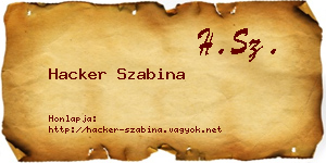 Hacker Szabina névjegykártya