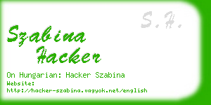 szabina hacker business card